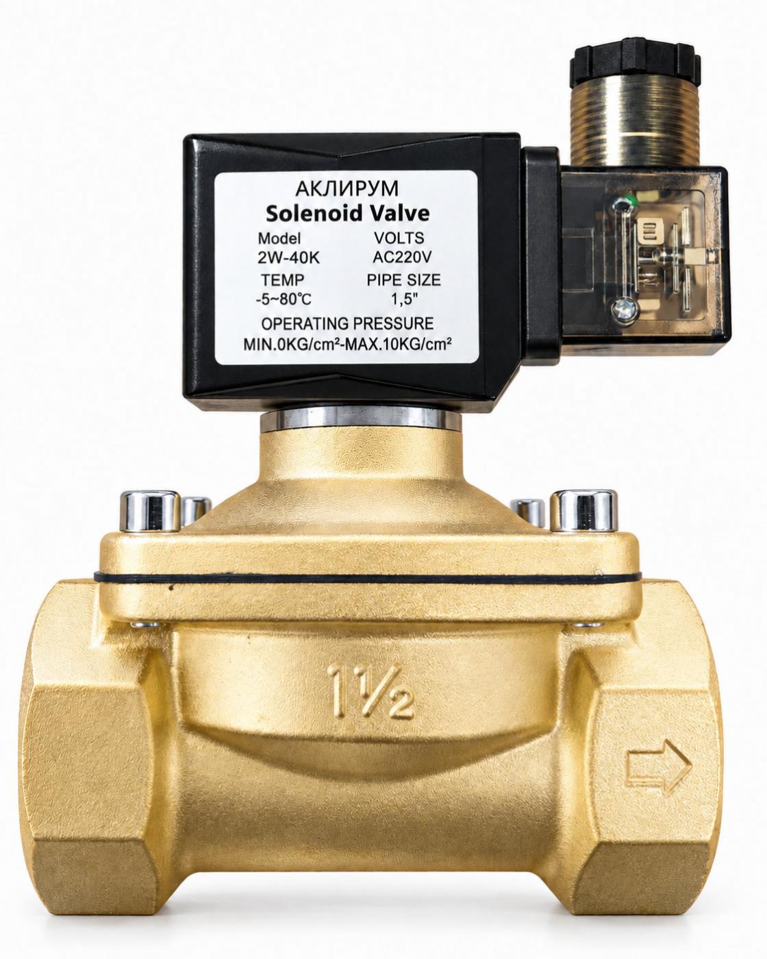 Соленоидный клапан АКЛИРУМ 2W-40K 220В AC (нормально открытый)